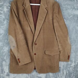 Brad Whitney VTG Blazer Tan Western Corduroy Sport Jacket Mens L46 Cowboy